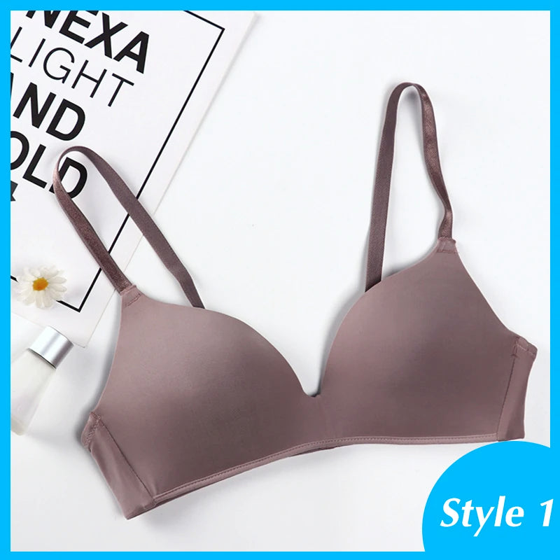 Seamless Bras for Women Push Up Bras No Wire Brassiere A B Cup Underwear Sexy Bralette Three Quarters(3/4 Cup)  Lingerie