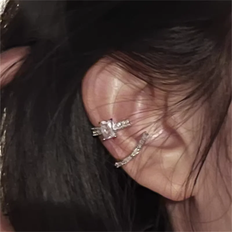 New Ear Cuff No Piercings Crystal Earring Cute Zircon Fake Cartilage Clip Earrings for Women Fashion Without Hole Jewelry Gift