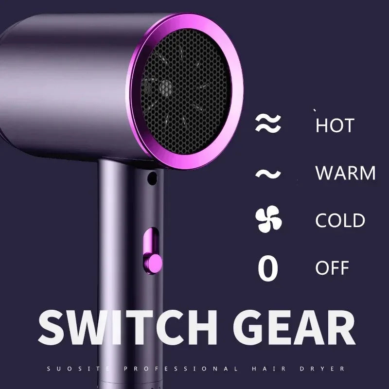 Professional Hair Dryer with Negative Ion Technology Fast Drying Low Noise and Constant Temperature for Salon and Home Use