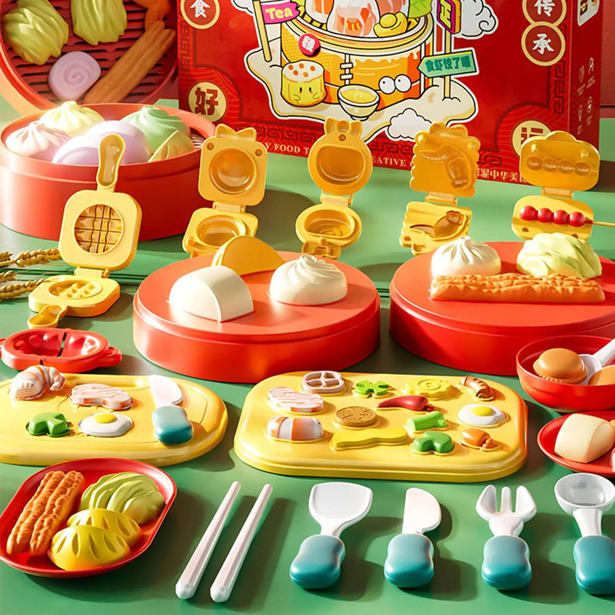 Chinese Kitchen Modeling Clay for Kids DIY Art Pretend Food Sculpting Kit for Boys Girls Birthday Party Holiday Craft Activities
