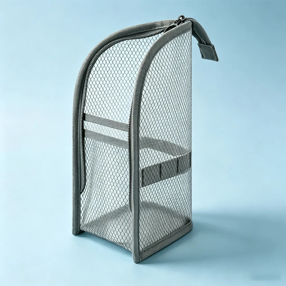 Standing Mesh Toiletry Bag Portable EVA Waterproof Travel Foldable Toothbrush Cosmetic Organizer Women Bathroom Storage Pouch