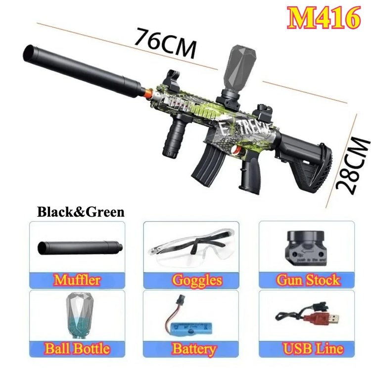 Electric Ball Blaster Toy Gun M416/AK Shooting Sport Game Outdoor High Speed Rechargeable Outdoor Game Perfect Gift for Boys