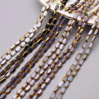4x7mm 50pcs/lot Briolette Oval Glass Beads Plating Gold Color Crystal Glass Loose Spacer Beads For Beads for Jewelry Making DIY