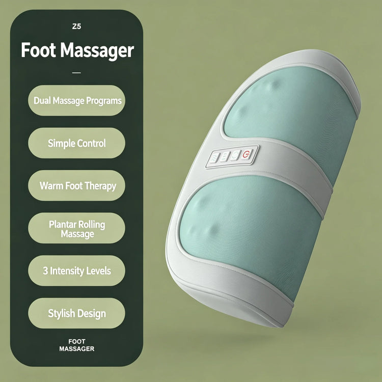 Compact Foot Massage Roller Machine Thermal Heating Rolling Massage Relieve Plantar Pain Fatigue Foot Care Massager