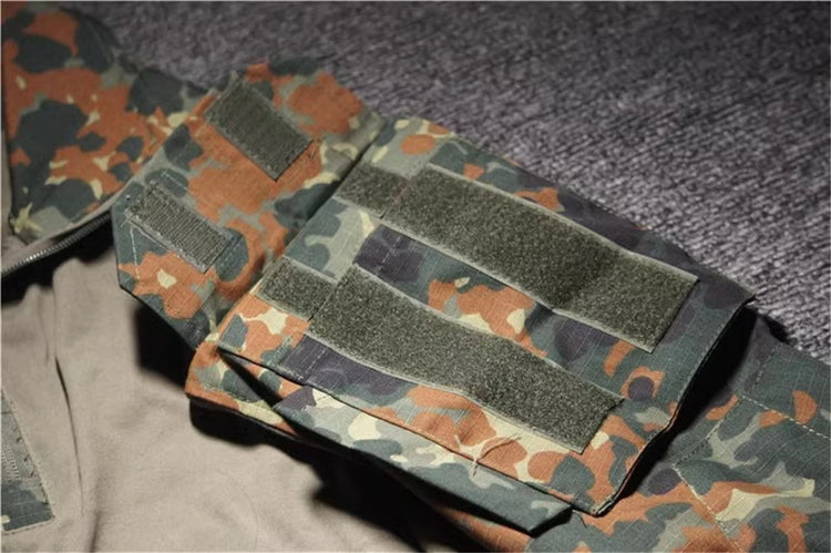 GEN3 Flecktarn Training Tactical Frog Skin G3 Battle Frog Suit Long Sleeved+Long Pants Combat Hunting Breathable Clothes