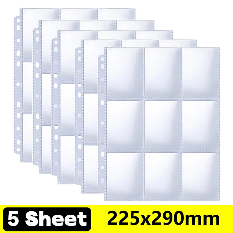 A4 Size 9 Pocket Trading Gaming Card Sleeves Double Side Storage Album Binder Pages Card Collection Holders Idol Photo Albums