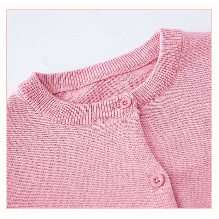 100Cotton Girls Knitting Cardigans Kids Sweater Toddler 1 to 2 3 4 5 6 7 8 9 Years Pink Blue Cute Spring Autumn Children Clothes