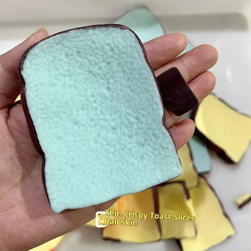 【F】Crunch Toast Slow Rise Squeeze Round Blocks Crunchy Filled Anti Stress Hand Relax Gift Toy