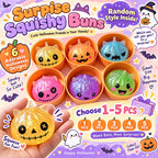 1-5PCS Halloween Unicorn Dumpling Squishy Blind Box Animal Ears Slow Rebound Squeeze Fidget Sensory Stress Relief Gift Pack