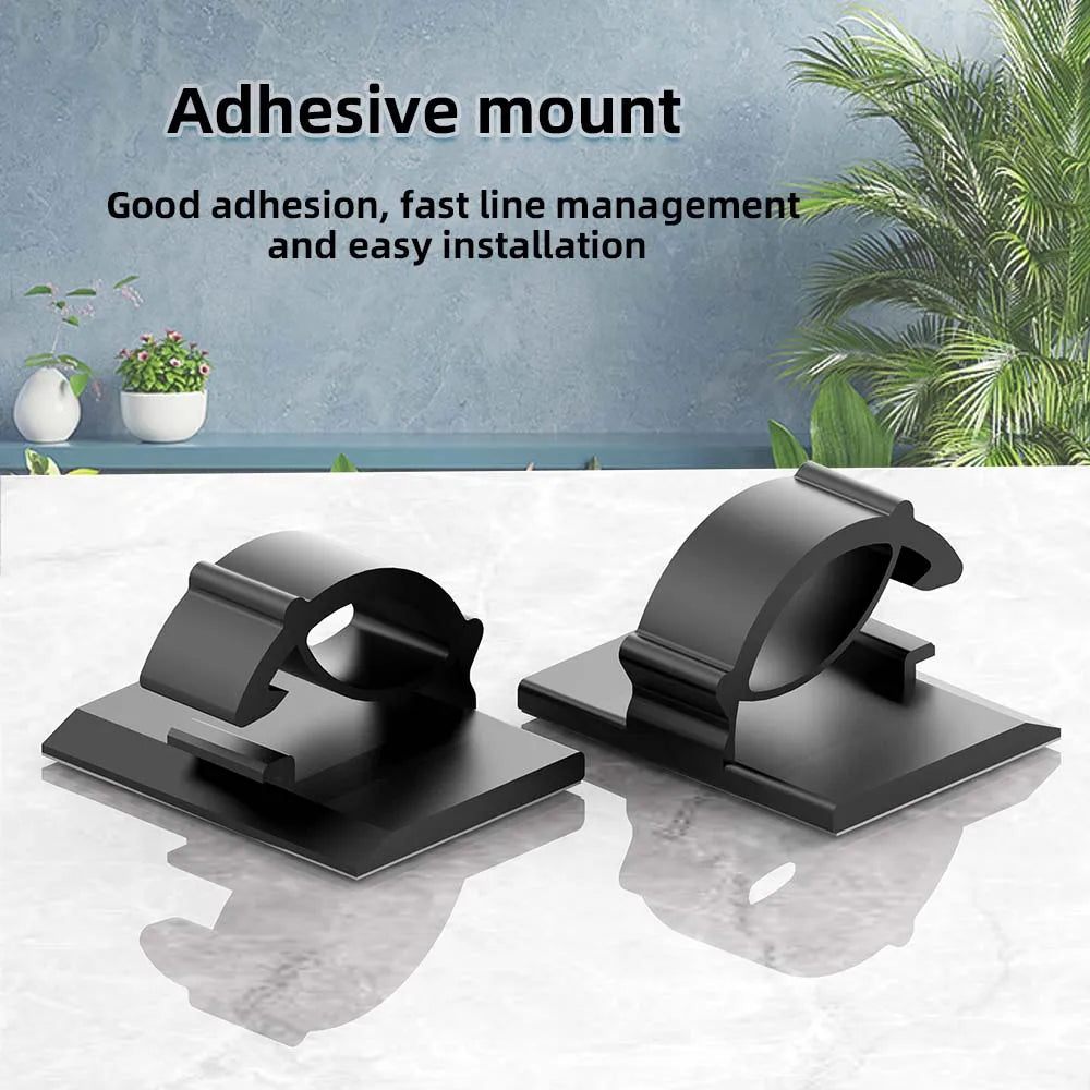 30pcs Cable Organizer Clips Cord Holder Desktop Workstation Wire Manager USB Charging Data Line Bobbin Winder Cable Management