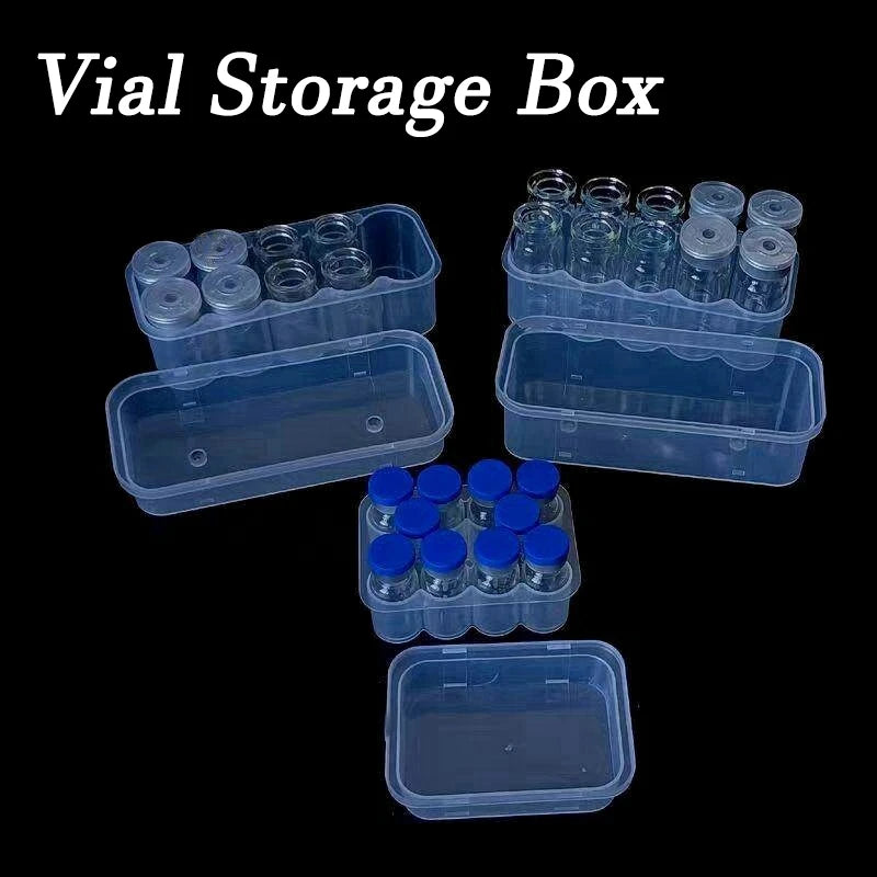 Mini Microtube Storage Box Clear Vial Storage Case Stackable Freezer Tube Box Diabetic Supplies Refill Bottle Pixelated Life