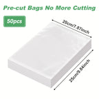 50PCS/Lot BPA-Free Vacuum Food Bags, Vacuum Sealed Storage Bags For Food Storage and Preservation,Reusable Vacuum Sealer Bag