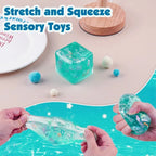 Taba Squishy Stress Balls Cube - Ocean Sensory Fidget Toy Slow Rise Squishy Toys for Kids and Adults Squeeze Relax Gift