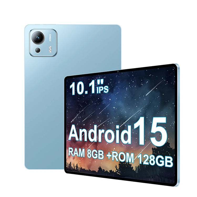 2026 Upgraded 10.1" Android 15 Tablet, Octa-Core 8GB+128GB, WiFi 6, 1280*800 IPS Screen, 5MP+13MP Dual Cameras, 6000mAh Battery