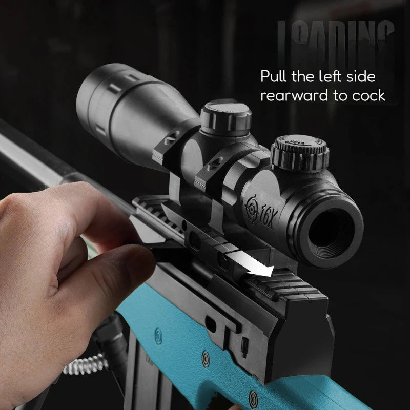 98K Shell Ejection Soft Dart Toy Gun with Scope Bipod 8 Shells 10 Foam Darts Sniper Rifle Foam Blaster Outdoor Backyard Play Toy
