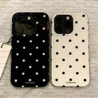 Minimalist Black White Polka Dot Phone Case For iPhone 17 Air 16 E 15 14 13 12 11 Pro Max Plus XR XS MINI Shockproof Soft Cover