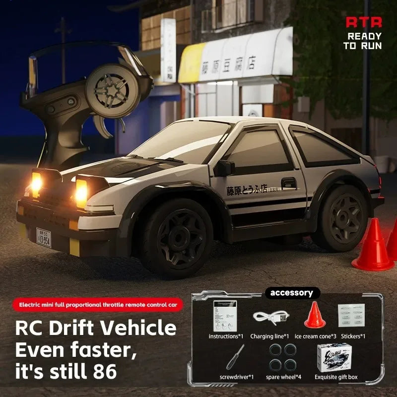 1:64 Desktop RC Drift Car 2.4G High-Speed Racing Car Four-Wheel Mini Desktop Remote Control Car Electric Toy for Game Party Gift