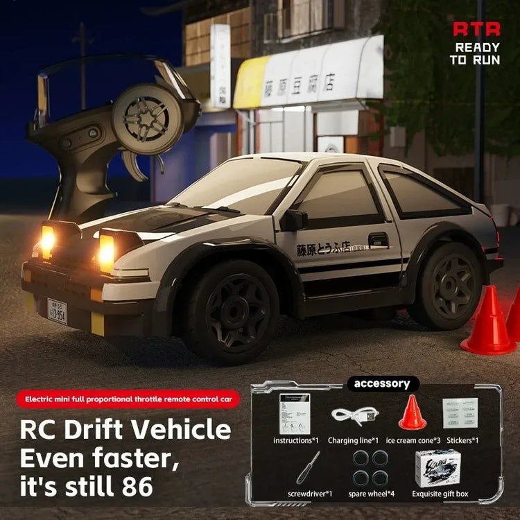 1:64 Desktop RC Drift Car 2.4G High-Speed Racing Car Four-Wheel Mini Desktop Remote Control Car Electric Toy for Game Party Gift