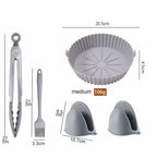 Air Fryer Silicone Basket Tray 20/23cm Round Square 4/5/6/8 Liters XXL Shape Airfryer Case Protector Pan Mold Liner