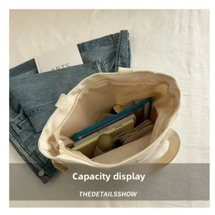 Large-capacity Canvas Tote Canvas Bag Goes to Work, Goes out, High-value Commuting Versatile Literary and Artistic Student Wear