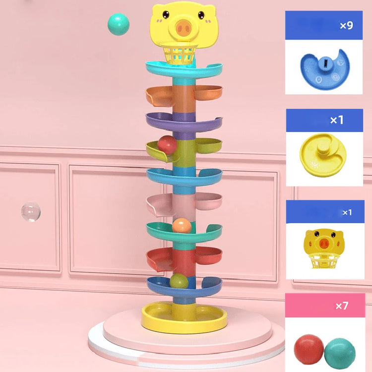 Baby Toy Ball Drop Toys for Toddler 1-3Y Rolling Ball Pile Tower Montessori Educational Stacking Games for Babies Sensory Toys