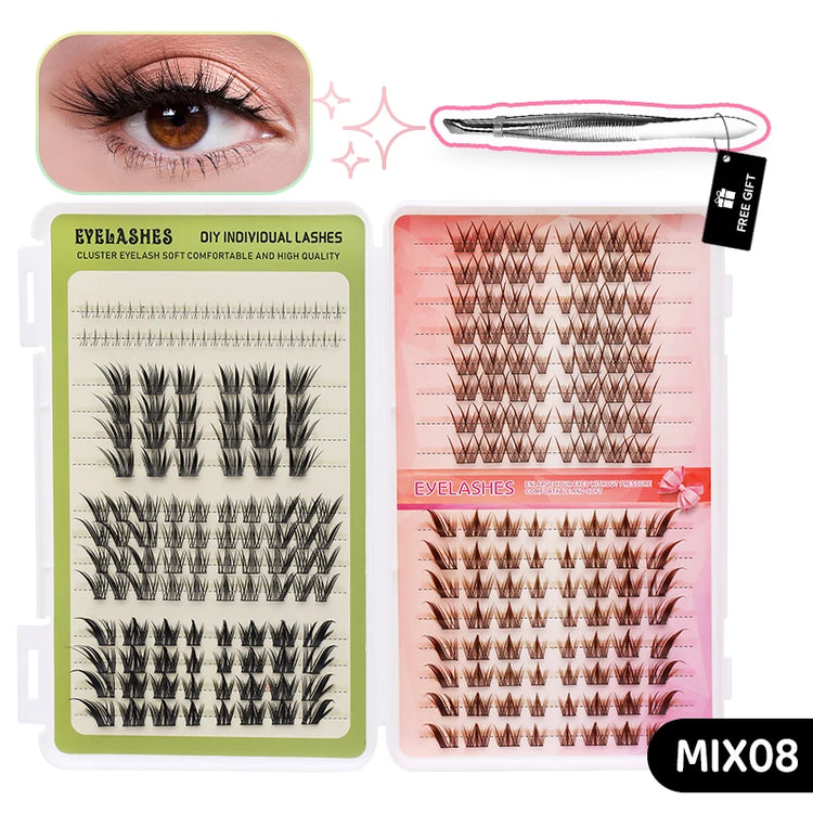 Individual Lashes Eyelash Book Clusters Extensions False Eyelash DIY at Home Cluster Eyelash Extensions Makeup Kit Lashes