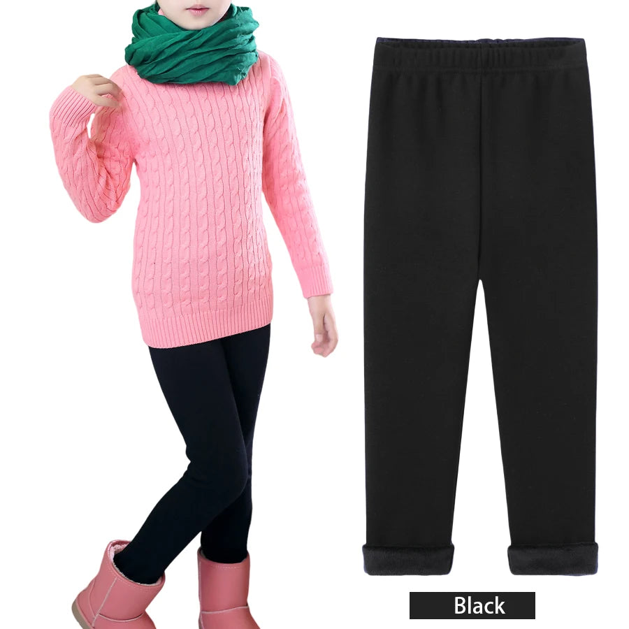 SheeCute Girls Winter Warm Pants Kids Fleece Lined Leggings for 3-11 Years SCW7101