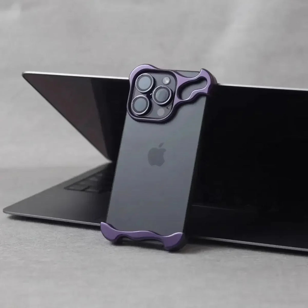 Irregular Metal Bumper Phone Case For iPhone Air 13 14 15 16 17 18 Pro Max Plus Lens Film Protect Bare Aluminum Shockproof Cover