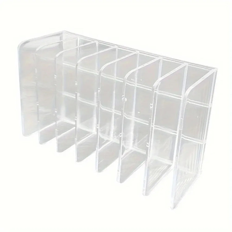7-Slot Transparent Plastic Cosmetic Organizer Multi-Functional Makeup Holder for Home Office Bathroom Dressing Table Sorting