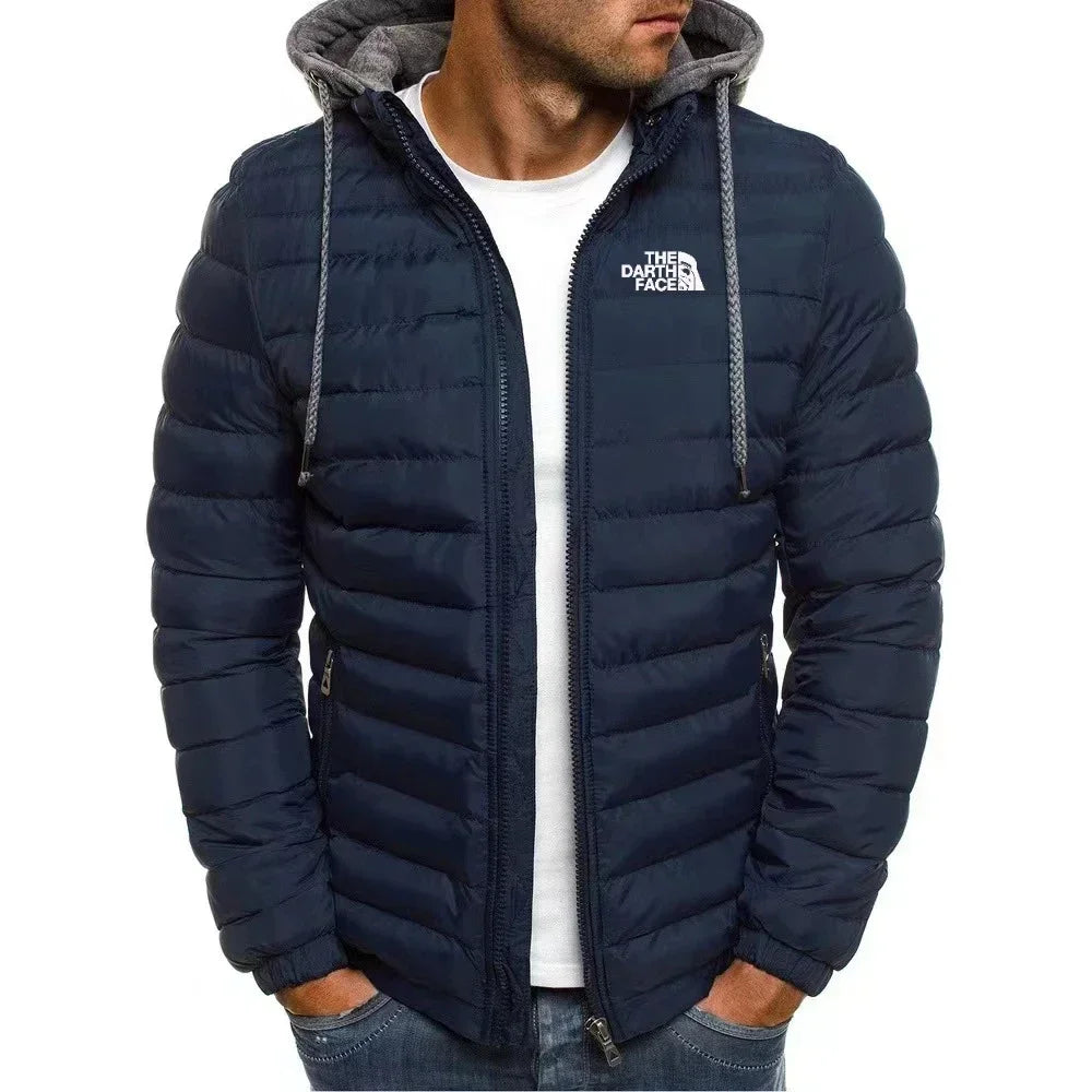 Men's Thick Hooded Zipper Insulated Winter Coat, Fits Well, Fashionable and Versatile, Suitable for Outdoor and Business Travel,
