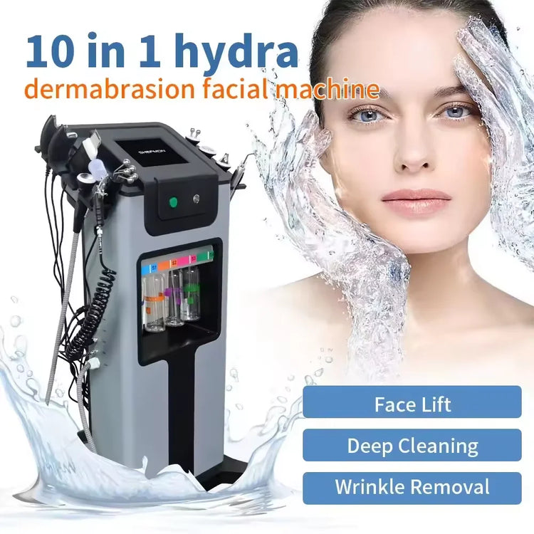10 in 1 Hydra Dermabrasion Skin Care Master All In One Professional Water Oxygen Facial Machine Deep Cleansing Blackhead Removal