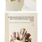 360° Rotating Makeup Organizer Plastic Cosmetic Storage 5 Compartments Multi-Functional Brush Holder Compact Travel Makeup Case