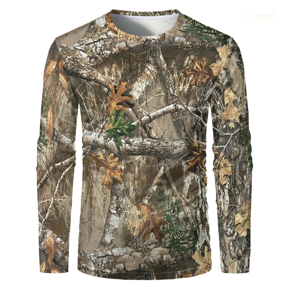 Summer Men's T-Shirt Camouflage Hunting T Shirt 3D Print Men's Clothing Long Sleeve Tops Man T Shirt Casual Clothes Men T-Shirt