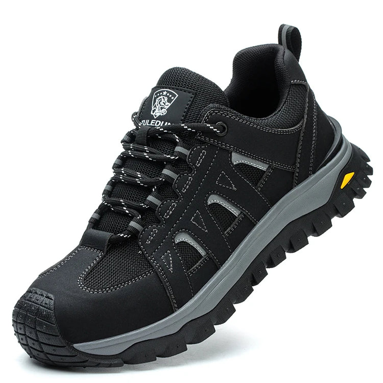 Men Rotating Button Safety Shoes Steel Toe Work Sneakers Indestructible Shoes Puncture-Proof Work Boots Air Cushion Safety Shoes