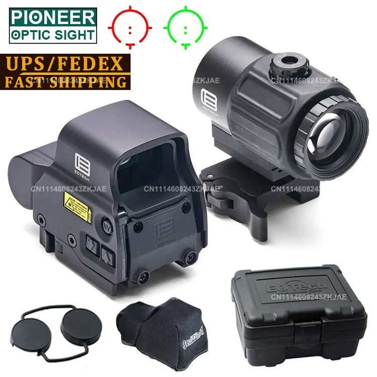 Eotech 558 EXPS3-2 + G33/G43/G45 Magnifier Red Dot Sight Combo 3X/5X Holographic Reflex Rifle Scope Collimator W/20mm Rail Mount
