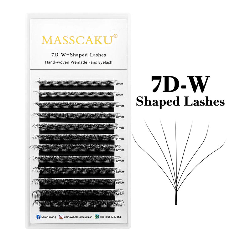 MASSCAKU 3D 6D 8D W Shape Lashes Global Wholesale Eyelash Clusters Easy Fan Volume Wispy Fake Lash Premium Dense Cilia Supplier