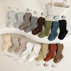 Cotton Warm Pantyhose Baby Kids Autumn Winter Tights Toddler Girls Boys Ribbed Stockings  Solid Candy Color Tights 0-9Years