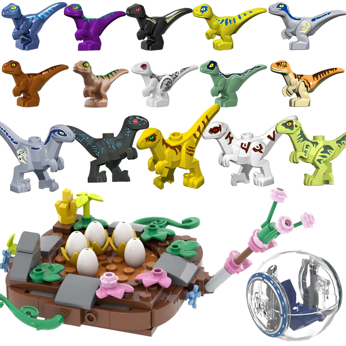 Jurassic Dinosaur Nest Baby Building Blocks Toys Collection Souvenir Gift Birthday Jurassic Rex Raptor