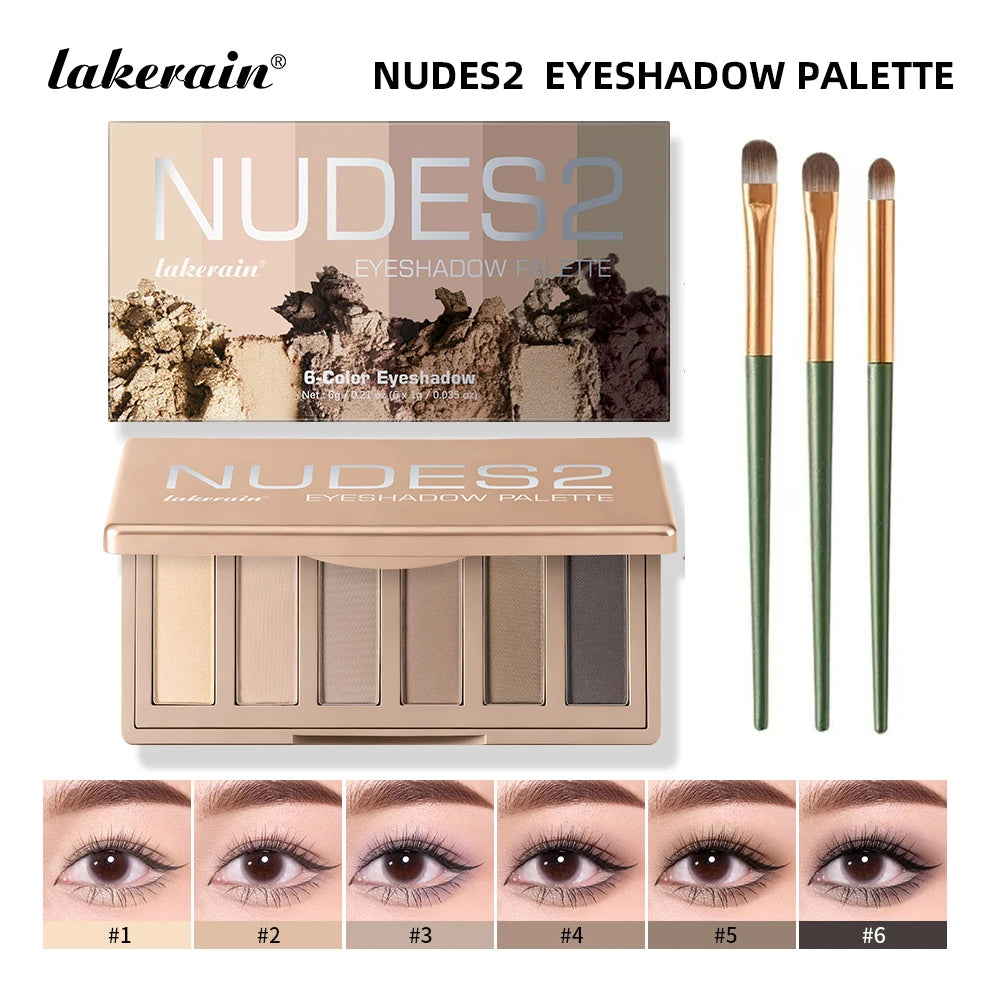 Eyeshadow Palette with Makeup Brush Set Matte Nude Natural Shades Blendable Rich Pigmented Long Lasting Waterproof Eyeshadow Powder Kit