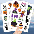 10 Sheets Halloween Pumpkins Tattoo Sticker Temporary Fake Tattoo Arm Hands Body Waterdichte Tatouages Pour Gift Kids Toys