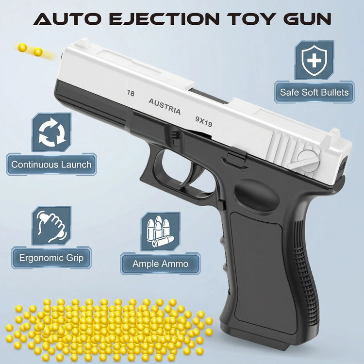 G18 Plastic Toy Gun Fires Powerful and Long-Range Soft Rubber Bullets Outdoor Sports Shooting Game Props