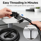 2M 32/22mm Flexible Spiral Cable Wire Protector Cable Organizer Computer Cord Protective Tube Organizer Management Tools
