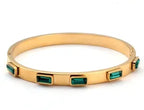 Fashion Simple Stainless Steel 3 Crystal Bracelet Bangle