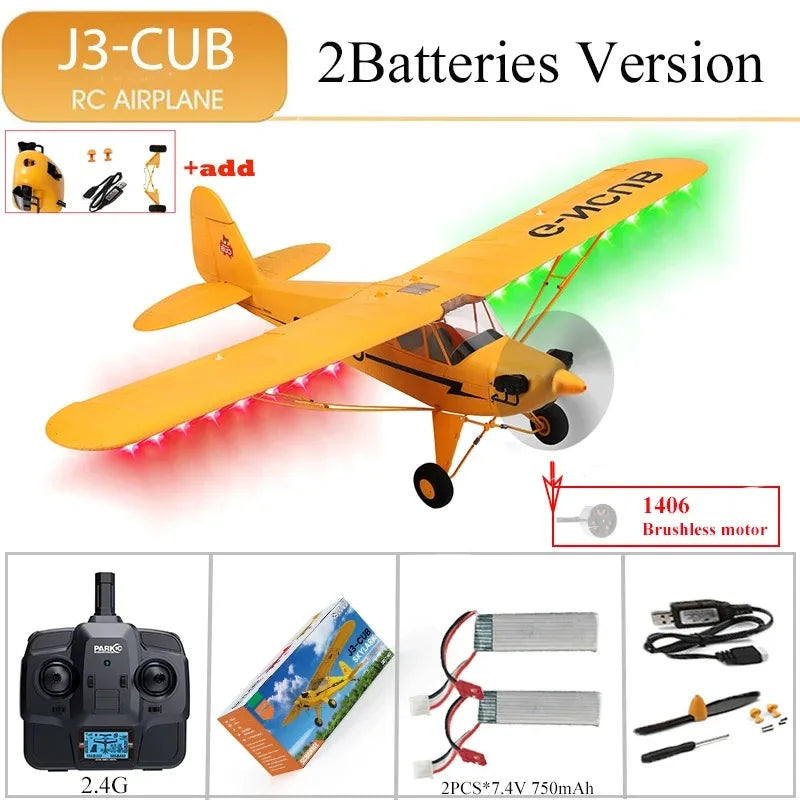 Hot Sale RC Plane RTF 2.4G Brushless Motor 3D/6G Remote Control Airplane  Wltoys A160 Upgraded J3-CUB Ready To Fly