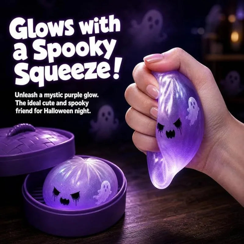 Elastic Decompression Squishies Halloween Ghost Sparkle Money Shark Dumpling Steamed Bun Shape Relaxing Anti-Stress Holiday Gift