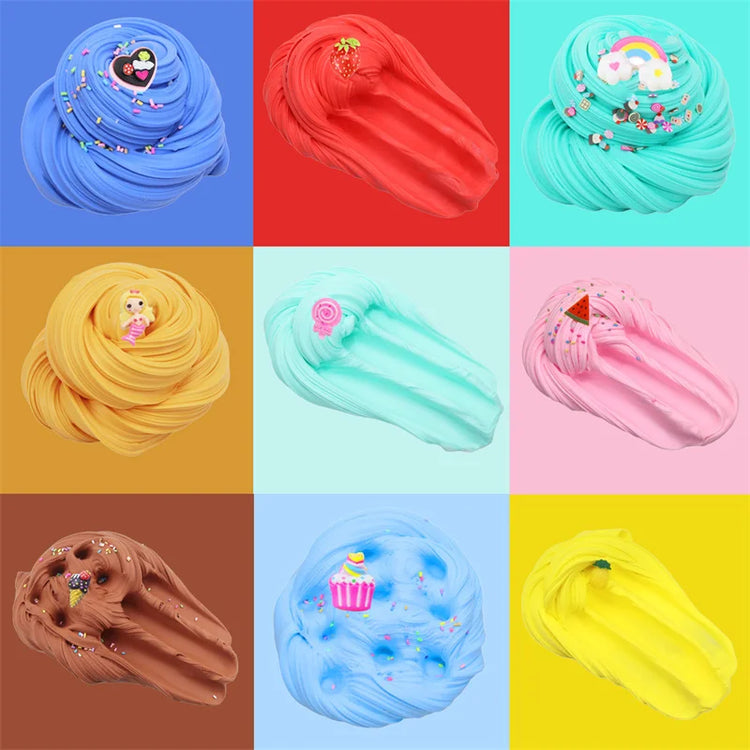 9PCS 50ml Butter Slime Kit Toys DIY Slime Fluffy Party Antistress Educational Toys For Kids Boys Girls Birthday Gift