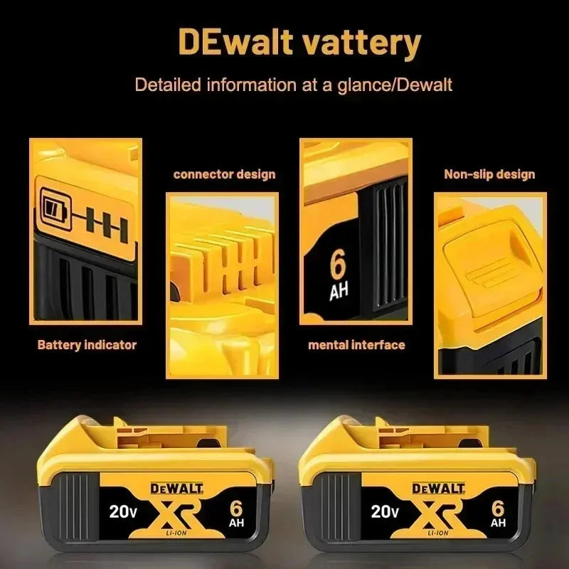 100%Original Dewalt Battery 20V 6Ah 9Ah Tool Battery DCB206 DCB205 DCB200 DCF887 DCG405 DCD791 DCF922 DCF850 DCD805 tool battery