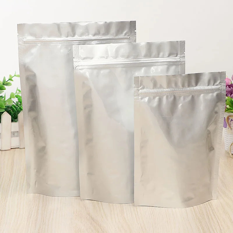 Heat Seal Aluminium Foil Bag Zipper Stand-up PackagingBag Foldable Snack Coffee Sunscreen Gift StorageBag Cooked Food Fresh Bag