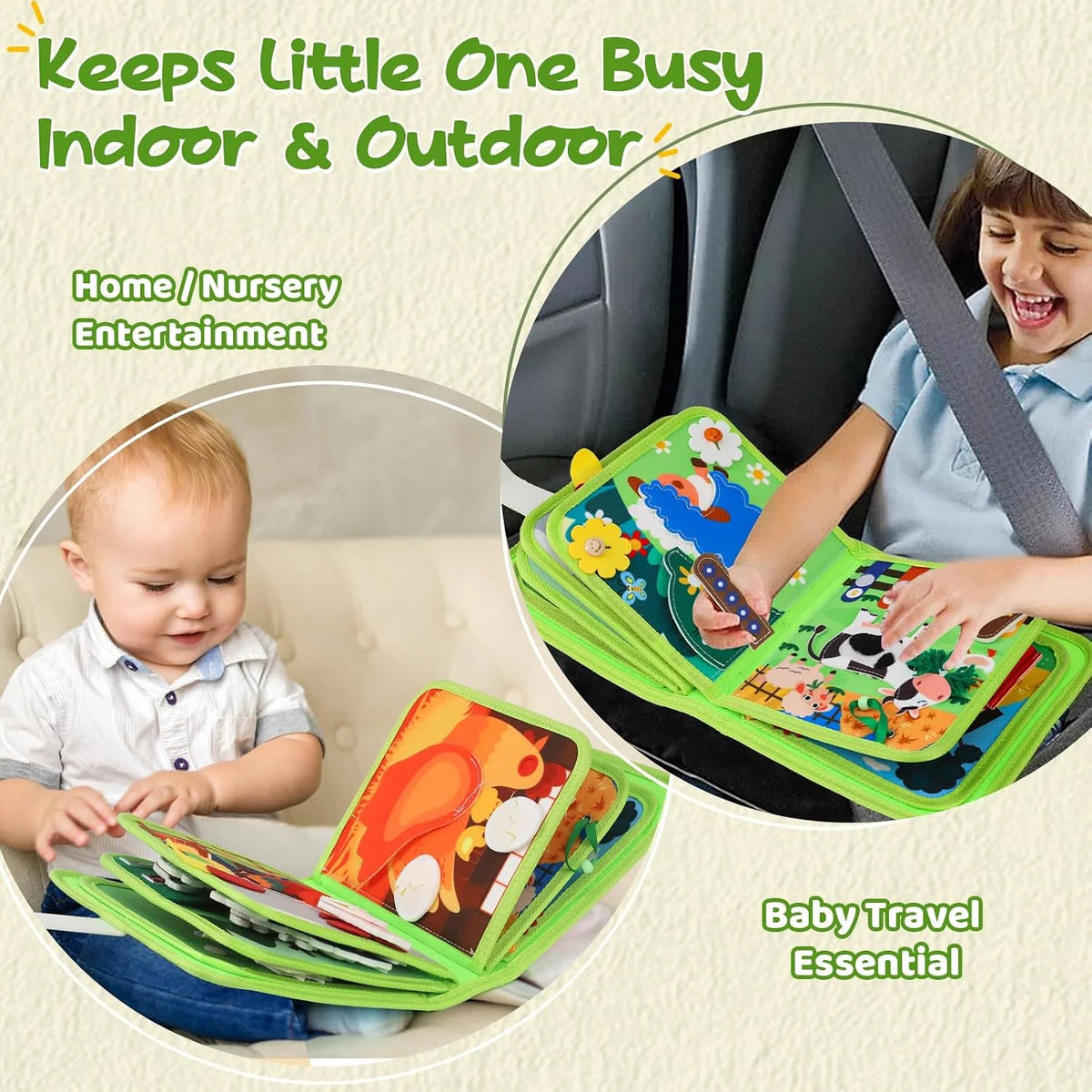 Baby Toys Busy Book for 1 2 3 Year Old, Toddlers Montessori Farm Busy Book