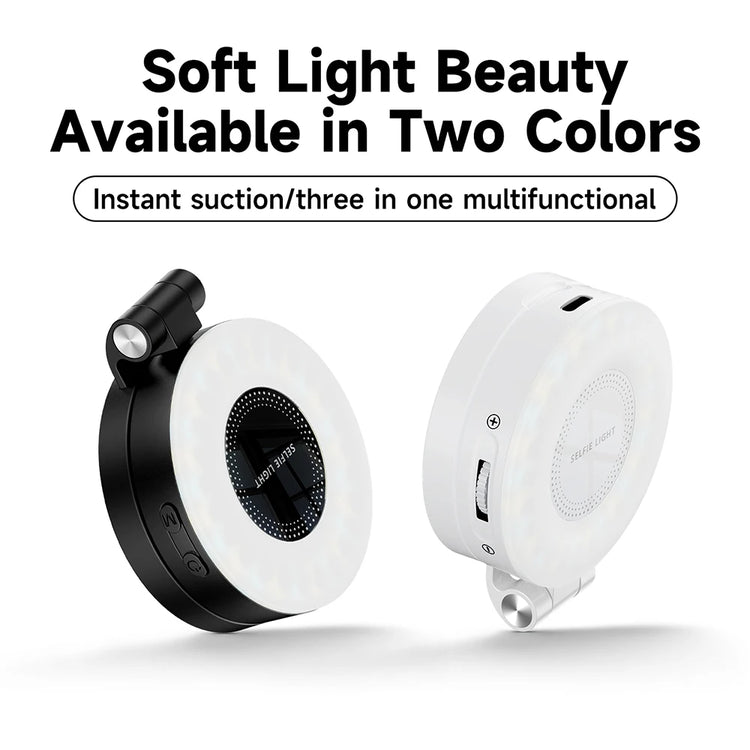 Magnetic Selfie Light Compatible with MagSafe iPhone&Android Phone Light with a Mirror 360° Folding LED Selfie Ring Fill Light